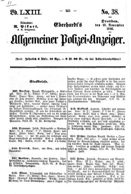 Eberhardt's allgemeiner Polizei-Anzeiger (Allgemeiner Polizei-Anzeiger) Samstag 10. November 1866