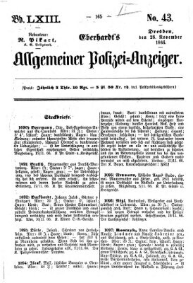 Eberhardt's allgemeiner Polizei-Anzeiger (Allgemeiner Polizei-Anzeiger) Mittwoch 28. November 1866