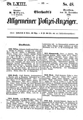 Eberhardt's allgemeiner Polizei-Anzeiger (Allgemeiner Polizei-Anzeiger) Samstag 15. Dezember 1866