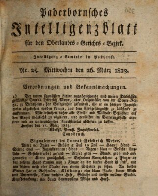 Paderbornsches Intelligenzblatt Mittwoch 26. März 1823
