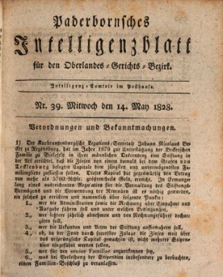 Paderbornsches Intelligenzblatt Mittwoch 14. Mai 1828