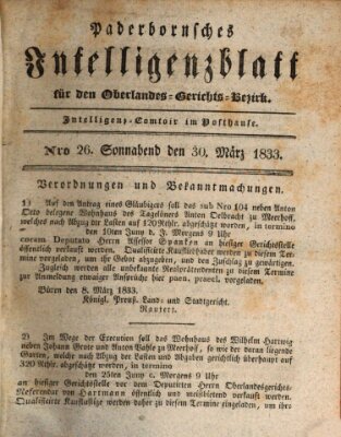 Paderbornsches Intelligenzblatt Dienstag 30. April 1833