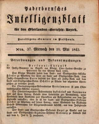 Paderbornsches Intelligenzblatt Mittwoch 10. Mai 1843