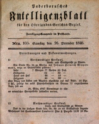 Paderbornsches Intelligenzblatt Samstag 26. Dezember 1846