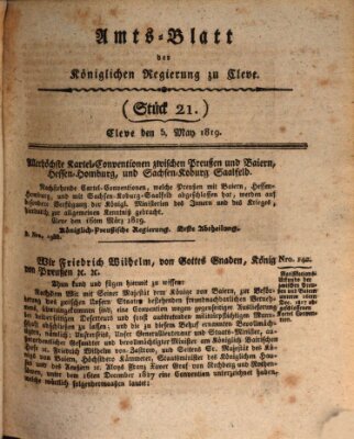 Amtsblatt der Königlichen Regierung zu Cleve Mittwoch 5. Mai 1819
