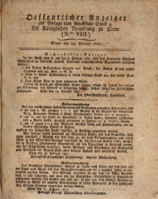 Amtsblatt der Königlichen Regierung zu Cleve Samstag 24. Februar 1821
