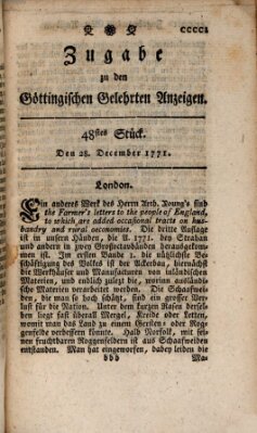 Göttingische Anzeigen von gelehrten Sachen (Göttingische Zeitungen von gelehrten Sachen) Samstag 28. Dezember 1771
