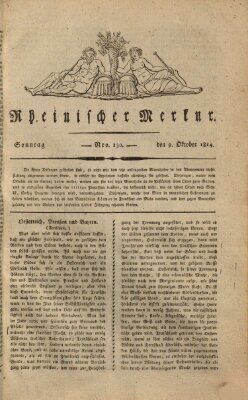 Rheinischer Merkur Sonntag 9. Oktober 1814