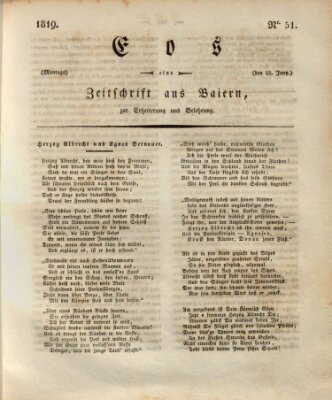 Eos Montag 28. Juni 1819