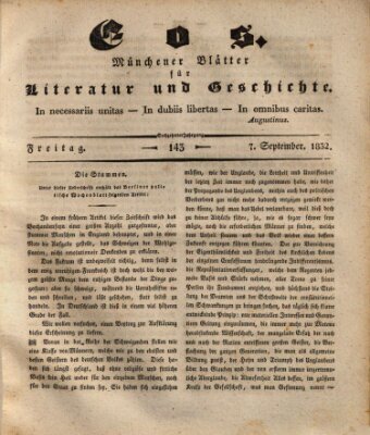 Eos Freitag 7. September 1832