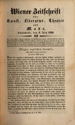 Wiener Zeitschrift für Kunst, Literatur, Theater und Mode Samstag 9. Juli 1836
