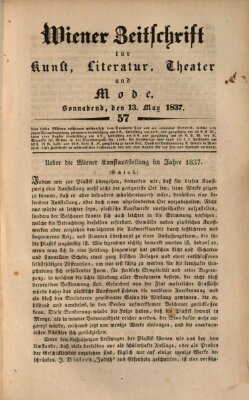 Wiener Zeitschrift für Kunst, Literatur, Theater und Mode Samstag 13. Mai 1837