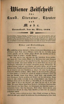Wiener Zeitschrift für Kunst, Literatur, Theater und Mode Samstag 31. März 1838