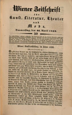 Wiener Zeitschrift für Kunst, Literatur, Theater und Mode Donnerstag 26. April 1838