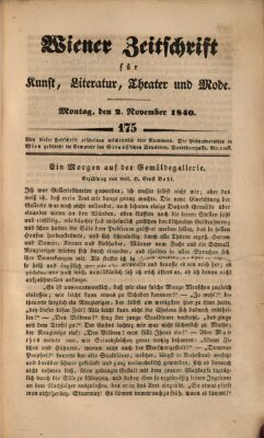 Wiener Zeitschrift für Kunst, Literatur, Theater und Mode Montag 2. November 1840