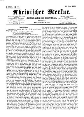 Rheinischer Merkur (Deutscher Merkur) Sonntag 11. Juni 1871