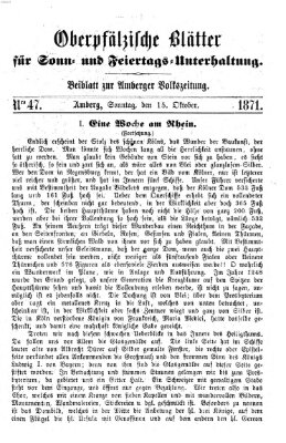 Oberpfälzische Blätter für Sonn- und Feiertags-Unterhaltung (Amberger Volks-Zeitung für Stadt und Land) Sonntag 15. Oktober 1871