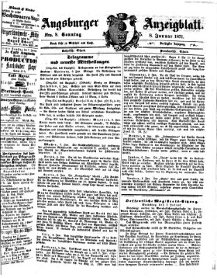 Augsburger Anzeigeblatt Sonntag 8. Januar 1871