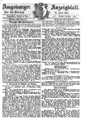 Augsburger Anzeigeblatt Samstag 22. Juli 1871