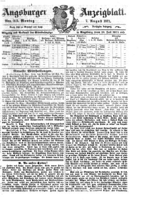 Augsburger Anzeigeblatt Montag 7. August 1871