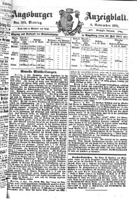 Augsburger Anzeigeblatt Montag 6. November 1871