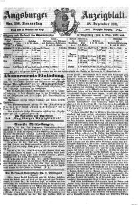 Augsburger Anzeigeblatt Donnerstag 28. Dezember 1871