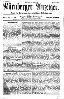 Nürnberger Anzeiger Mittwoch 26. Juli 1871