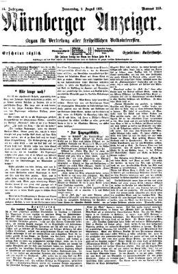 Nürnberger Anzeiger Donnerstag 3. August 1871