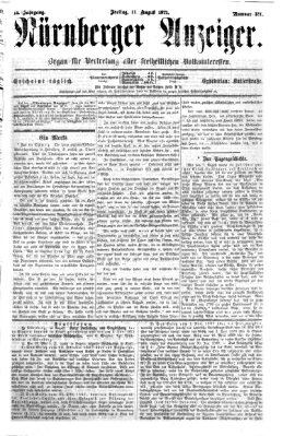 Nürnberger Anzeiger Freitag 11. August 1871