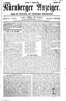 Nürnberger Anzeiger Freitag 18. August 1871