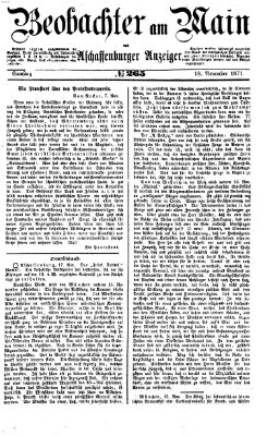Beobachter am Main und Aschaffenburger Anzeiger Samstag 18. November 1871