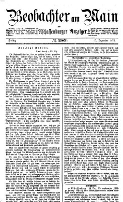 Beobachter am Main und Aschaffenburger Anzeiger Freitag 15. Dezember 1871