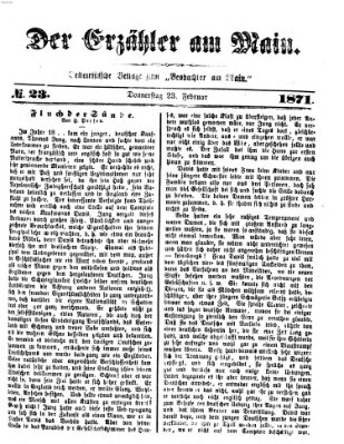 Der Erzähler am Main (Beobachter am Main und Aschaffenburger Anzeiger) Donnerstag 23. Februar 1871