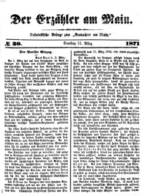 Der Erzähler am Main (Beobachter am Main und Aschaffenburger Anzeiger) Samstag 11. März 1871