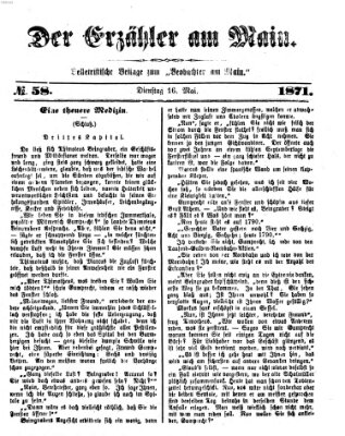 Der Erzähler am Main (Beobachter am Main und Aschaffenburger Anzeiger) Dienstag 16. Mai 1871