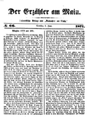 Der Erzähler am Main (Beobachter am Main und Aschaffenburger Anzeiger) Samstag 3. Juni 1871