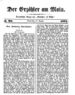 Der Erzähler am Main (Beobachter am Main und Aschaffenburger Anzeiger) Donnerstag 17. August 1871