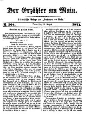 Der Erzähler am Main (Beobachter am Main und Aschaffenburger Anzeiger) Donnerstag 24. August 1871