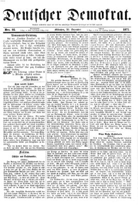 Deutscher Demokrat (Pfälzische Volkszeitung) Samstag 30. Dezember 1871