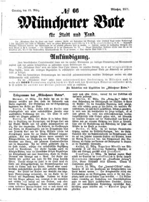 Münchener Bote für Stadt und Land Sonntag 19. März 1871
