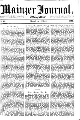 Mainzer Journal Mittwoch 1. Februar 1871