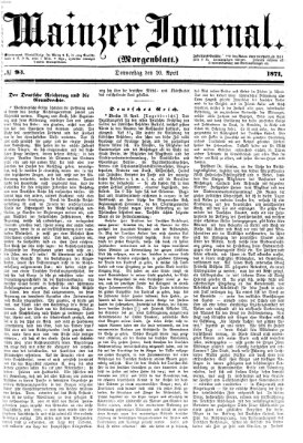 Mainzer Journal Donnerstag 20. April 1871