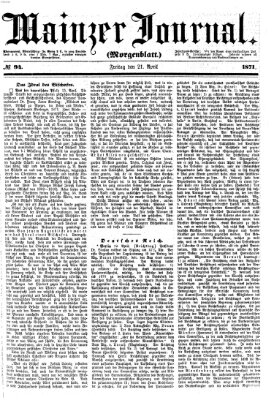Mainzer Journal Freitag 21. April 1871