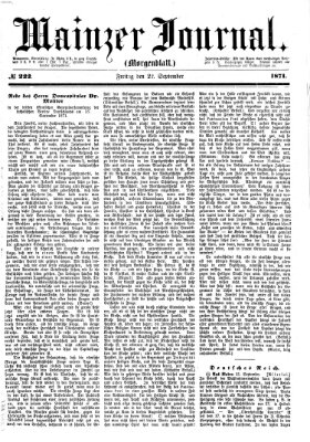 Mainzer Journal Freitag 22. September 1871