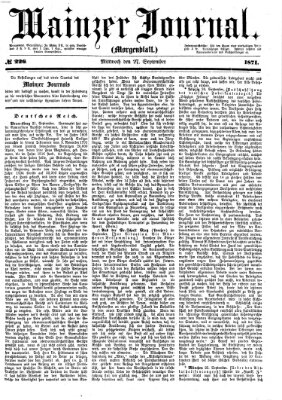 Mainzer Journal Mittwoch 27. September 1871
