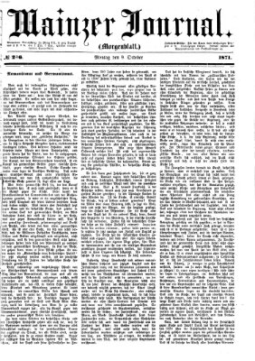 Mainzer Journal Montag 9. Oktober 1871