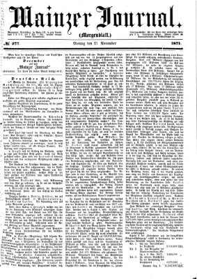 Mainzer Journal Montag 27. November 1871