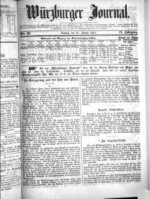 Würzburger Journal Dienstag 31. Januar 1871