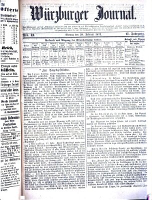 Würzburger Journal Montag 20. Februar 1871