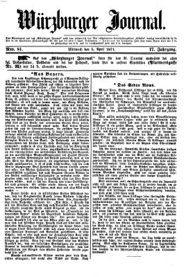 Würzburger Journal Mittwoch 5. April 1871